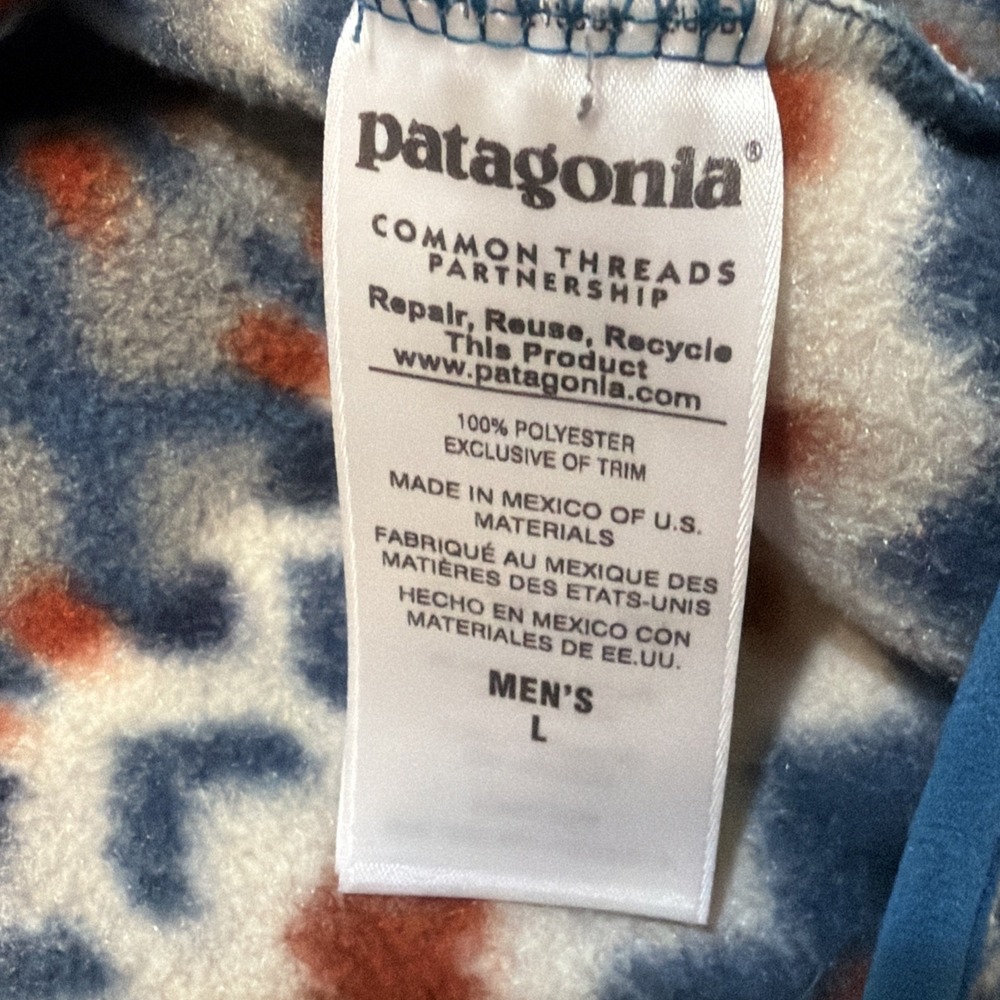 Patagonia cliff underwater Aztec synchilla pullover snap t fleece Large View 5